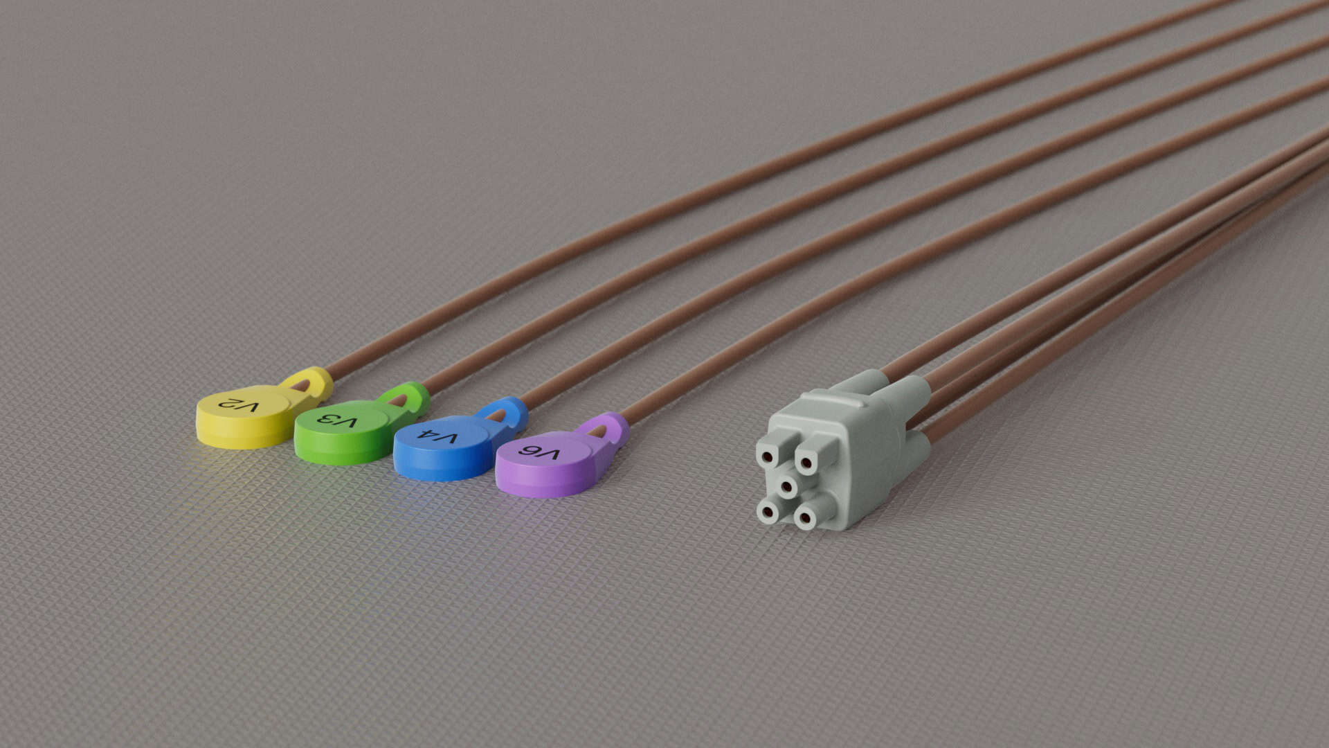ECG lead wires for GE Carescape monitors — 4-lead, 29-inch, AHA colors, snap connector