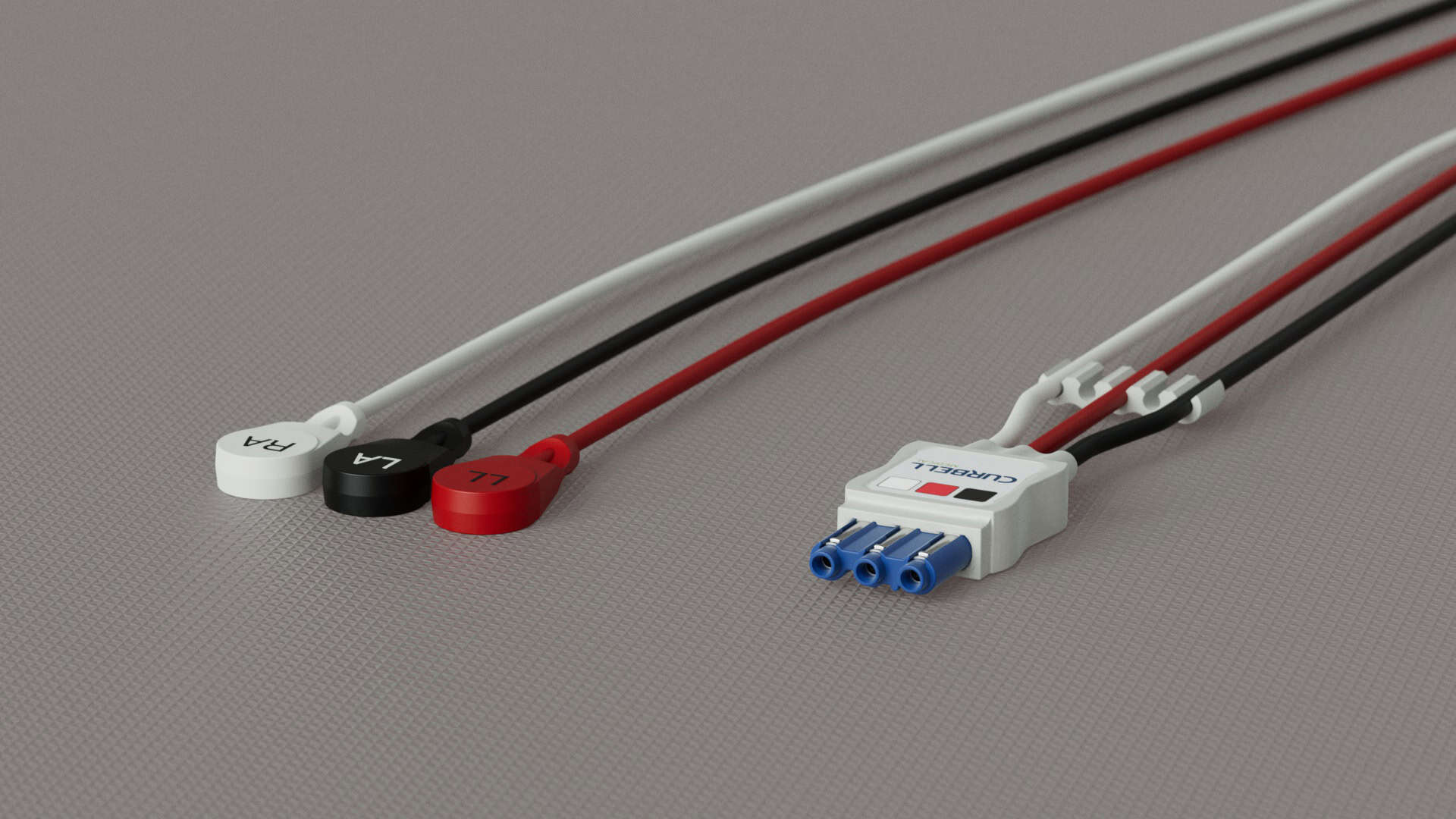 19893 - ECG lead wire with 3 Snap Connectors for Philips - Curbell